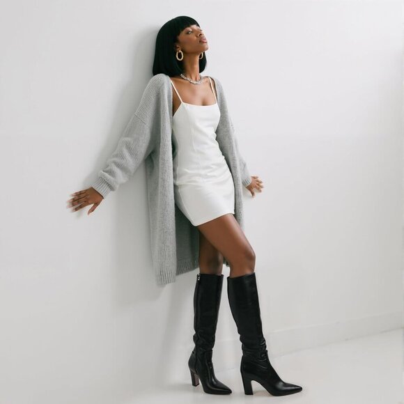 Women Black 1 Chunky Heel Pointed Toe Side Zipper Fall Dressy Comfortable Boots - Picture 3 of 9